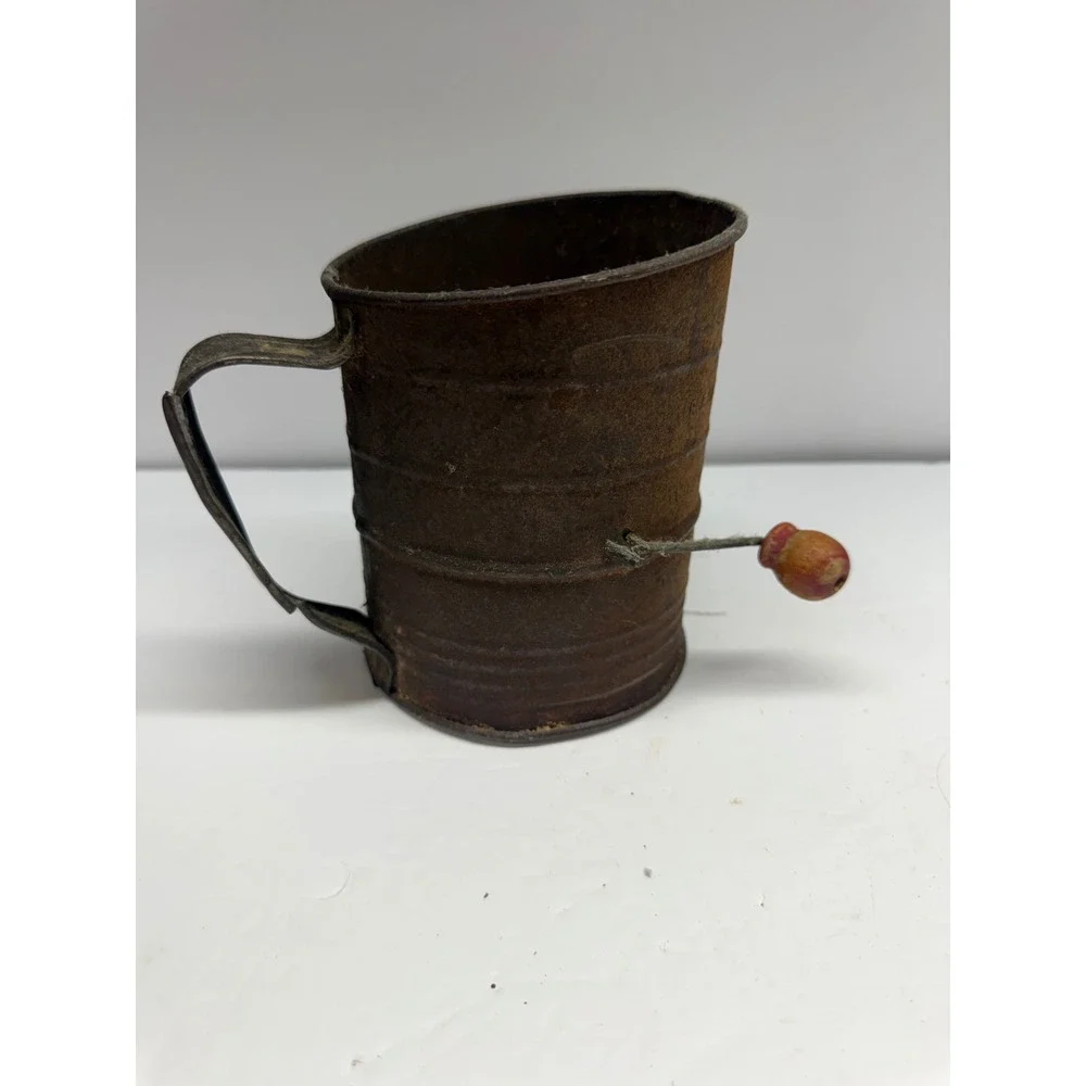 Vintage Bromwell Hand Crank Flour Sifter Rustic Antique Metal Kitchen Farmhouse